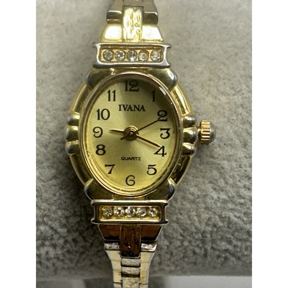 Ivana Ladies Watch IV113 New Battery 18MM 7.5" Gold‎ Tone G67